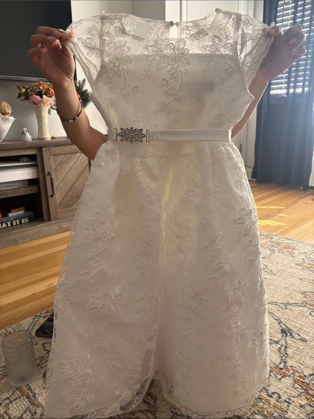 Beautiful Girls White Floral Dress